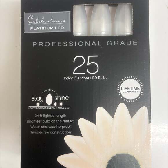 Celebrations Other - Celebrations Platinum LED 25 Count IndoorOutdoor Professional String Lights 24ft